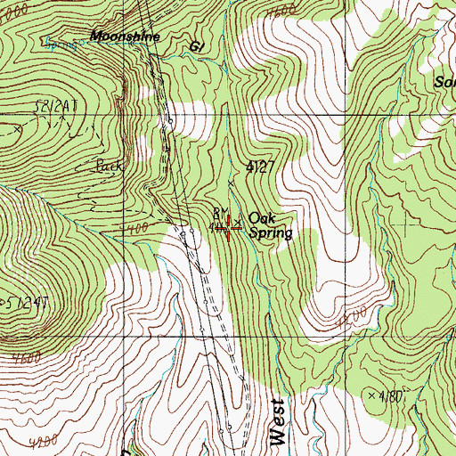 Topographic Map of Oak Spring, AZ