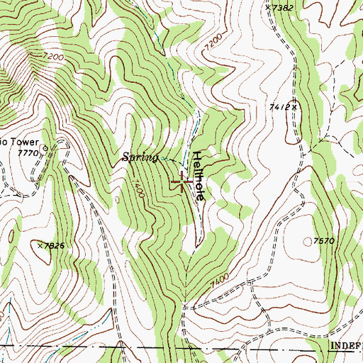 Topographic Map of Hellhole, ID