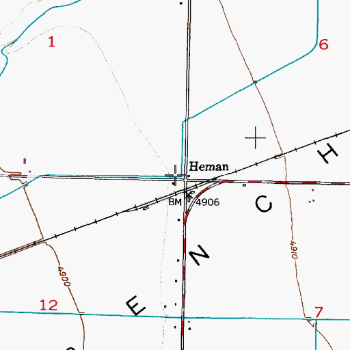 Topographic Map of Heman, ID