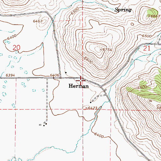 Topographic Map of Herman, ID