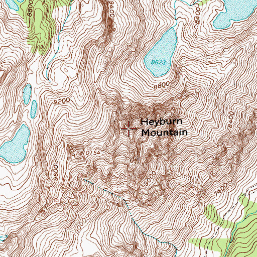 Topographic Map of Heyburn Mountain, ID