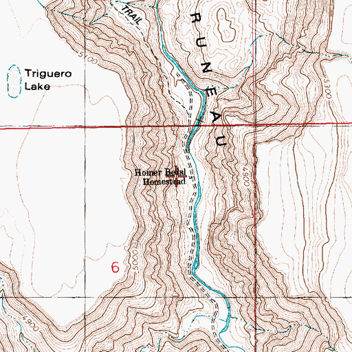 Topographic Map of Homer Bedal Homestead, ID