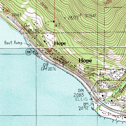 Topographic Map of Hope, ID