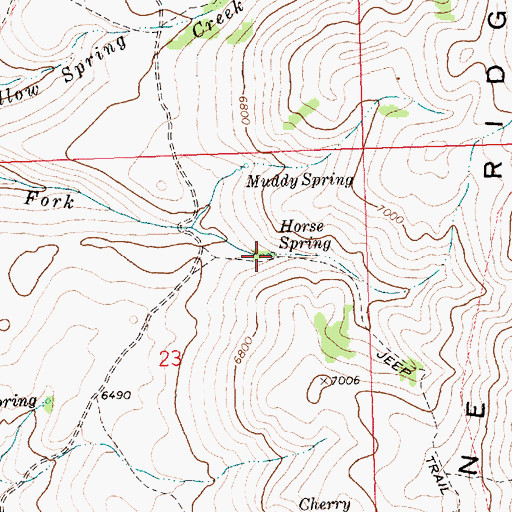 Topographic Map of Horse Spring, ID