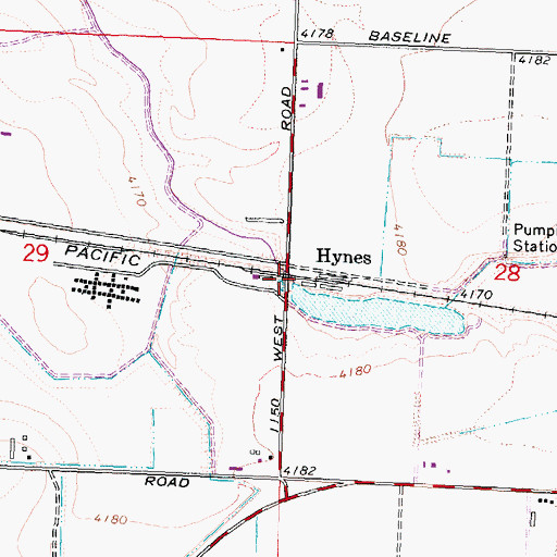 Topographic Map of Hynes, ID
