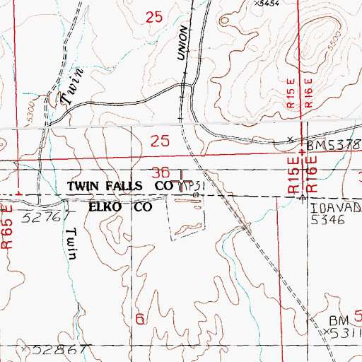 Topographic Map of Idavada (historical), ID