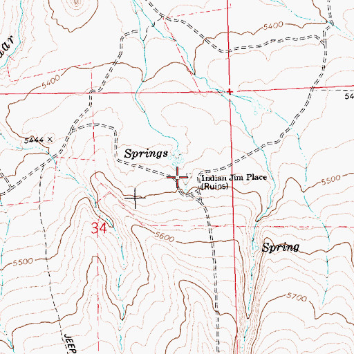 Topographic Map of Indian Jim Place, ID