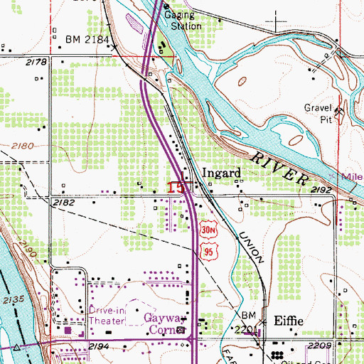 Topographic Map of Ingard, ID