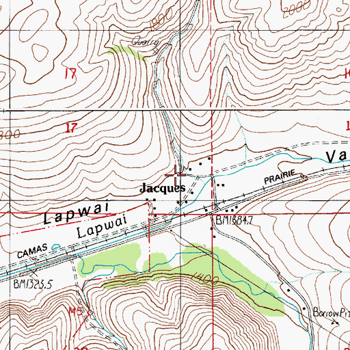 Topographic Map of Jacques, ID