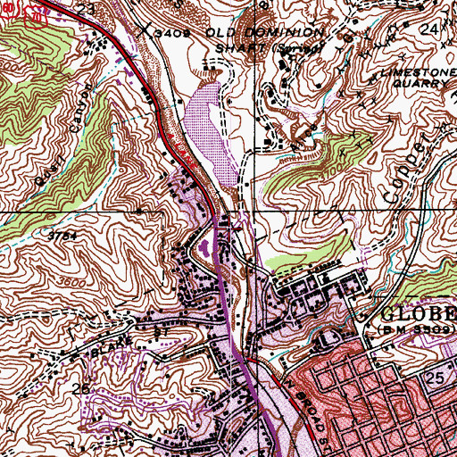 Topographic Map of Old Dominion Library, AZ