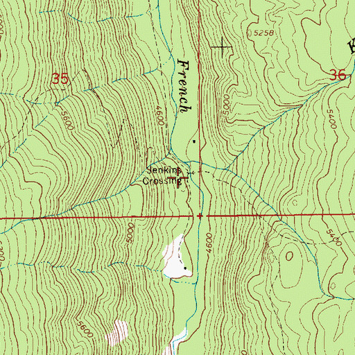 Topographic Map of Jenkins Crossing, ID