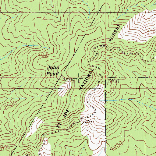 Topographic Map of John Point, ID