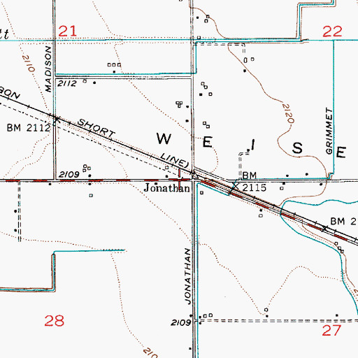 Topographic Map of Jonathan, ID