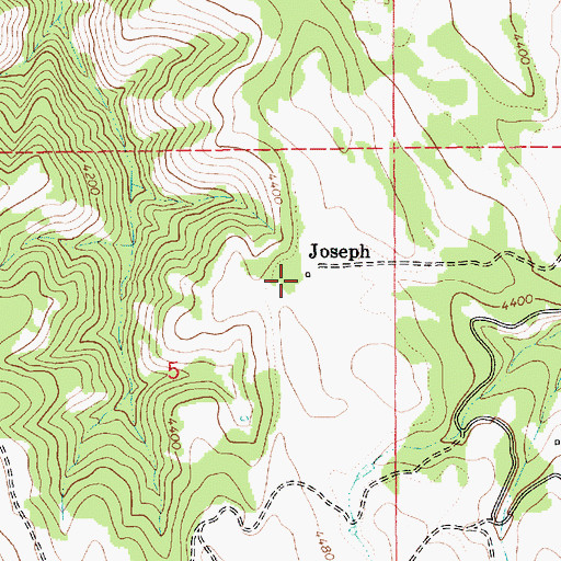 Topographic Map of Joseph, ID