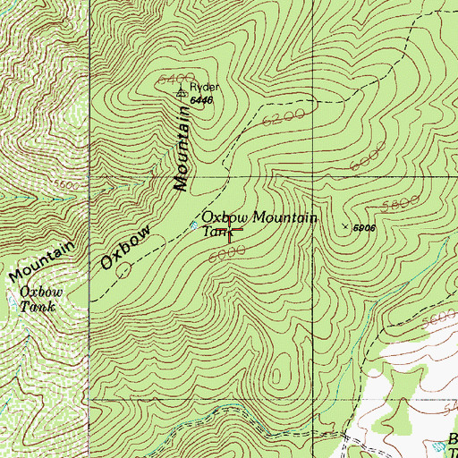 Topographic Map of Oxbow Mountain Tank, AZ