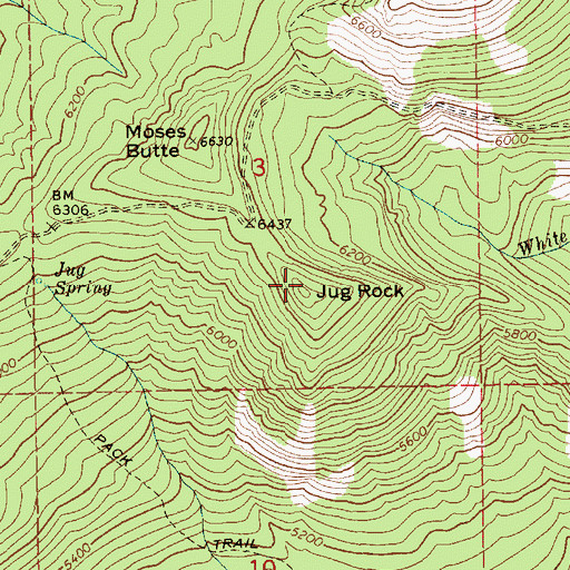 Topographic Map of Jug Rock, ID