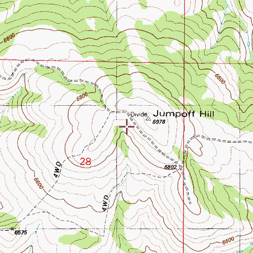 Topographic Map of Jumpoff Hill, ID