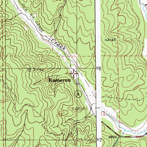 Topographic Map of Kameron, ID