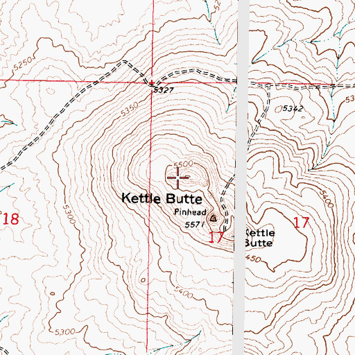 Topographic Map of Kettle Butte, ID