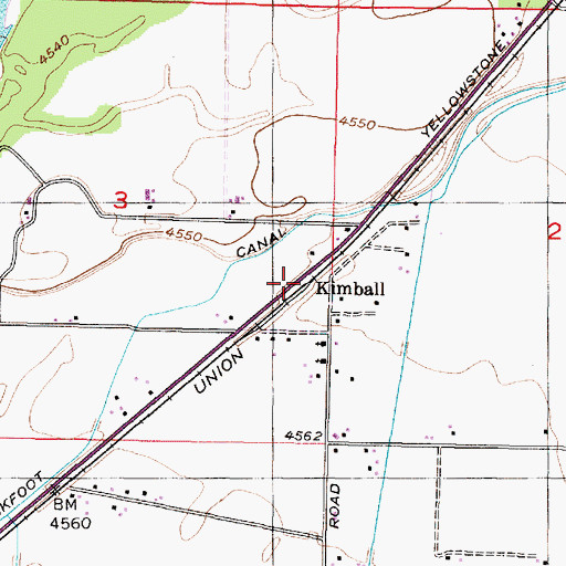 Topographic Map of Kimball, ID