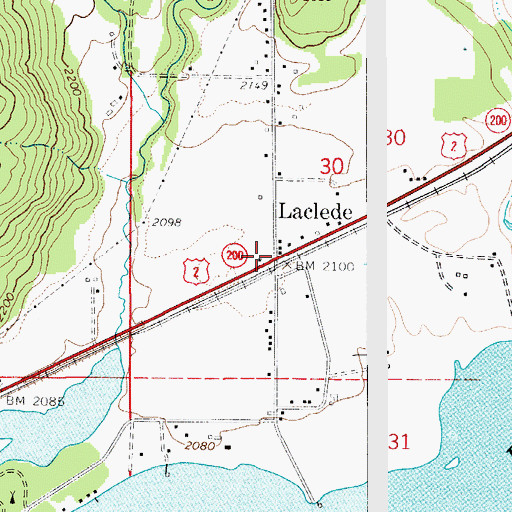 Topographic Map of Laclede, ID