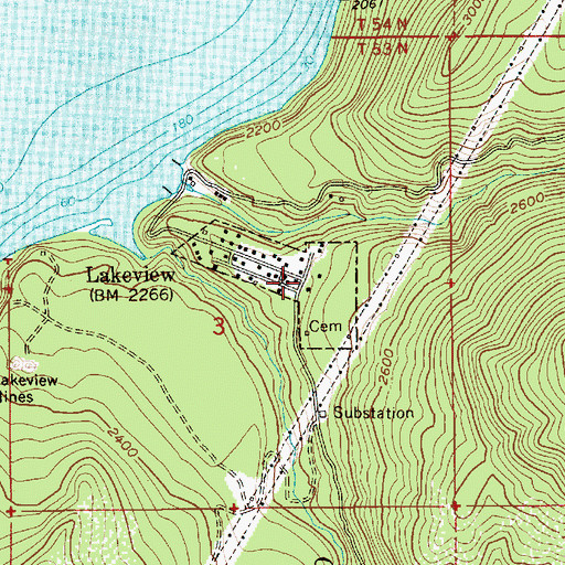 Topographic Map of Lakeview, ID