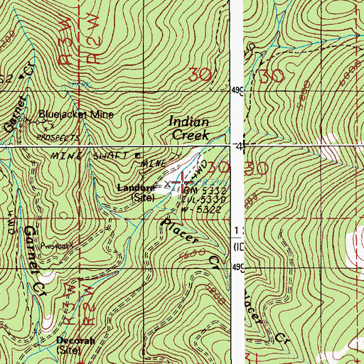 Topographic Map of Landore, ID