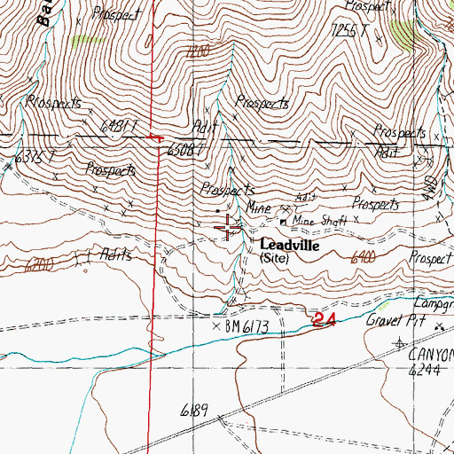 Topographic Map of Leadville, ID