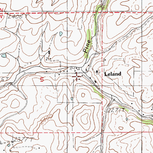 Topographic Map of Leland, ID