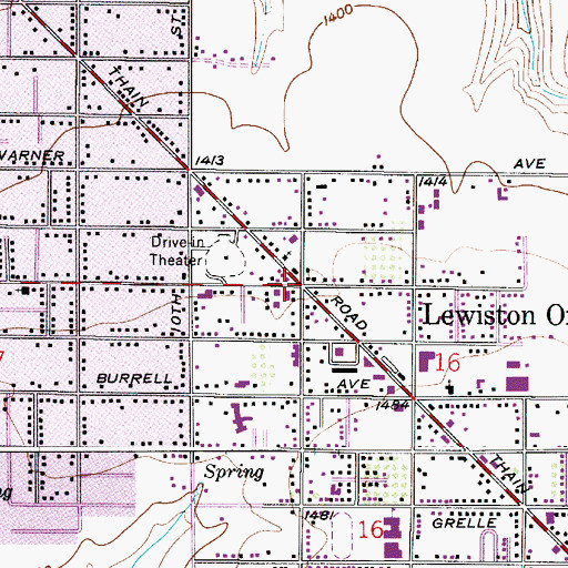 Topographic Map of Lewiston Orchards, ID