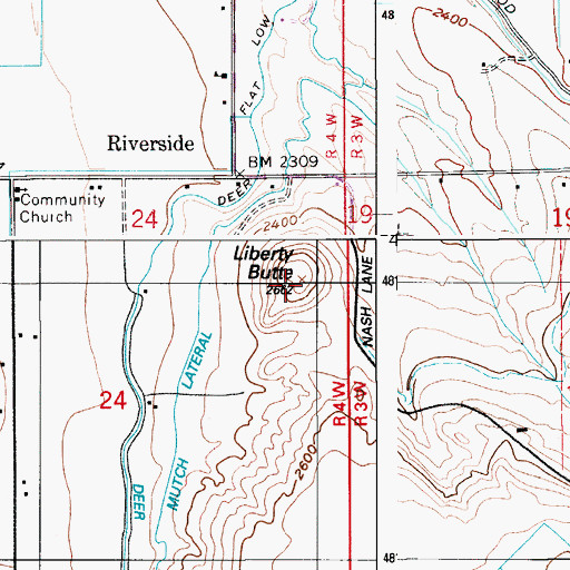 Topographic Map of Liberty Butte, ID