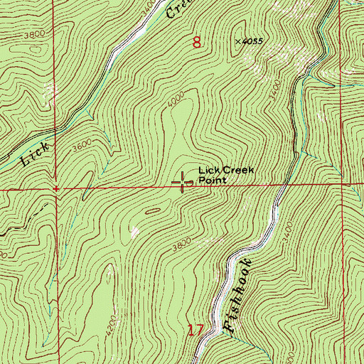 Topographic Map of Lick Creek Point, ID
