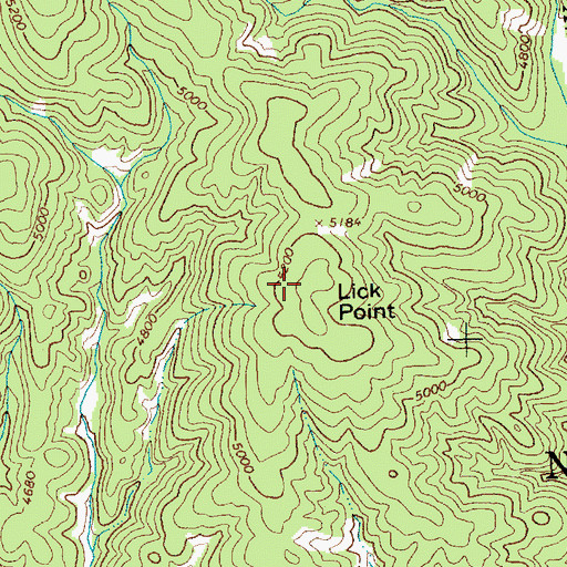 Topographic Map of Lick Point, ID