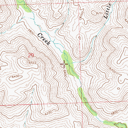 Topographic Map of Little Baugh Creek, ID