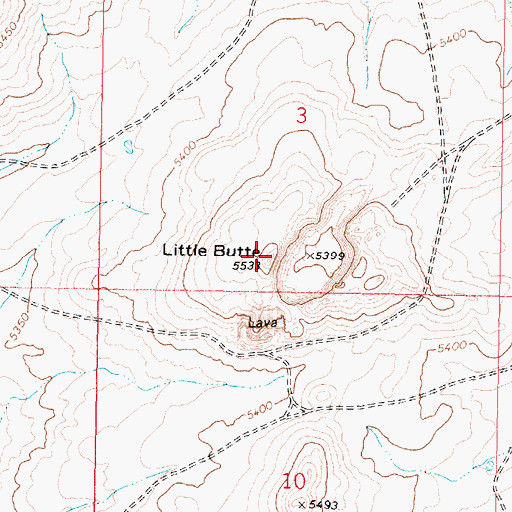 Topographic Map of Little Butte, ID
