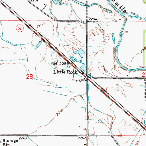 Topographic Map of Little Rock, ID
