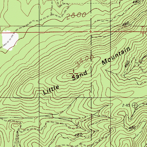 Topographic Map of Little Sand Mountain, ID