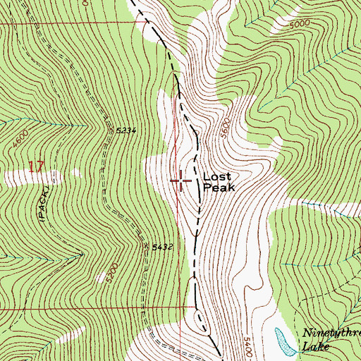Topographic Map of Lost Peak, ID