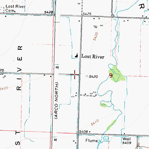 Topographic Map of Lost River, ID