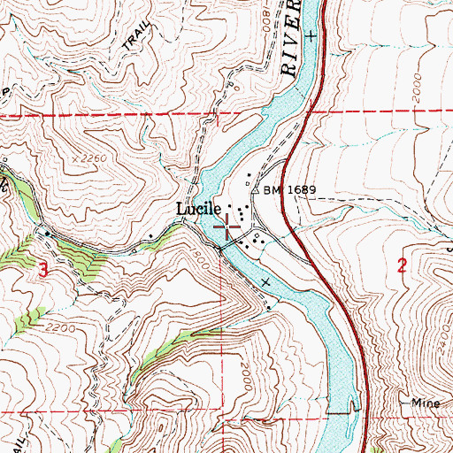 Topographic Map of Lucile, ID