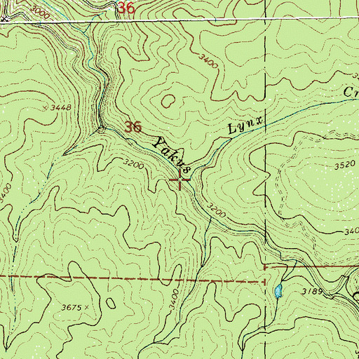 Topographic Map of Lynx Creek, ID