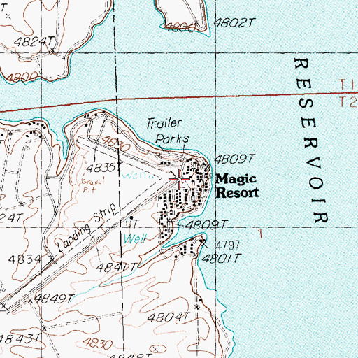Topographic Map of Magic Resort, ID