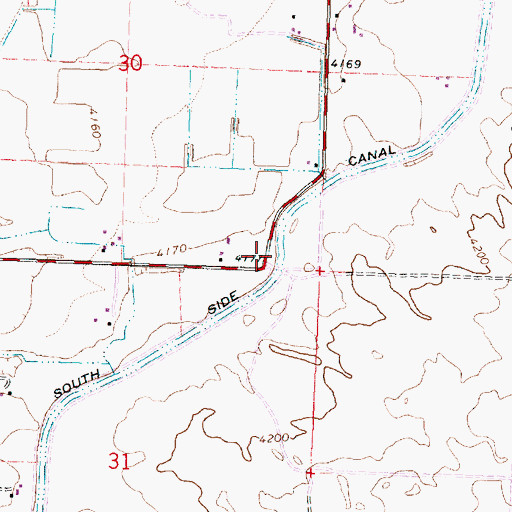 Topographic Map of Main South Side Canal, ID