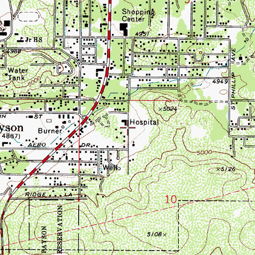 Topographic Map of Payson Regional Medical Center, AZ