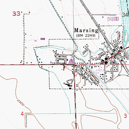 Topographic Map of Marsing, ID