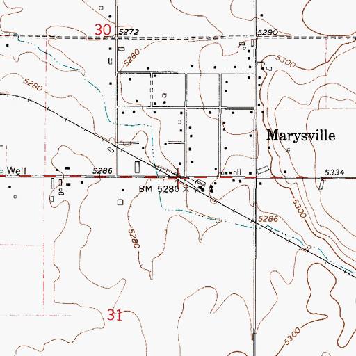Topographic Map of Marysville, ID