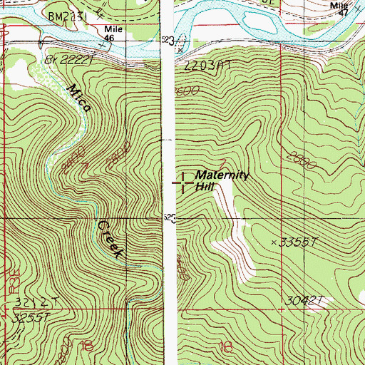 Topographic Map of Maternity Hill, ID
