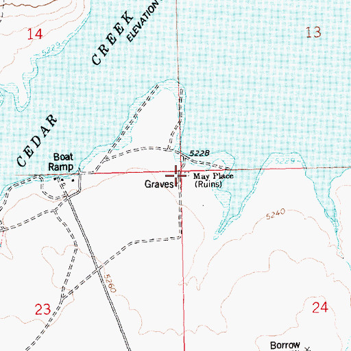 Topographic Map of May Place, ID
