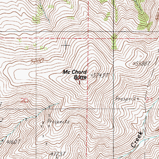 Topographic Map of McChord Butte, ID