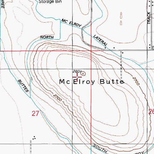 Topographic Map of McElroy Butte, ID